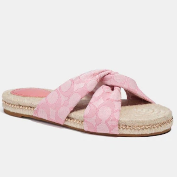 Brand New COACH Slide On Charli Espadrille Sandals - Picture 1 of 6